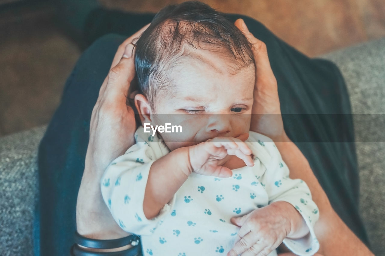 Close-up of cute baby sleeping