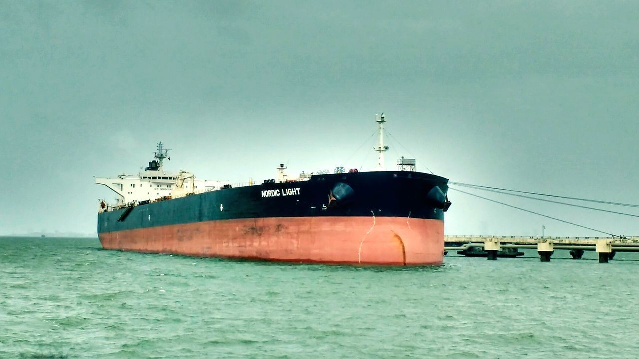 VIEW OF SHIP ON SEA AGAINST CLEAR SKY