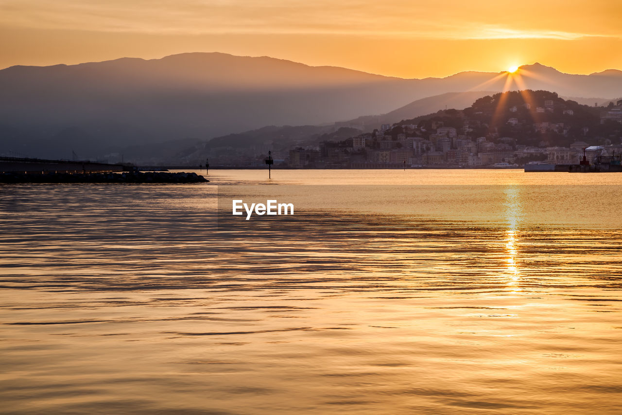 VIEW OF SEA DURING SUNSET