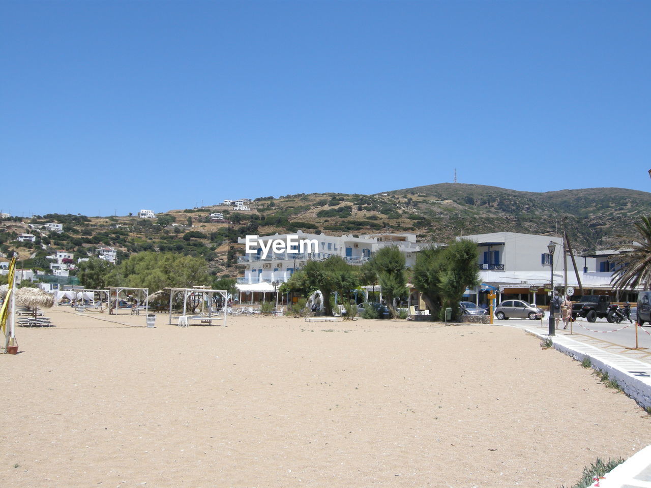 Scenic view of beacg against clear sky