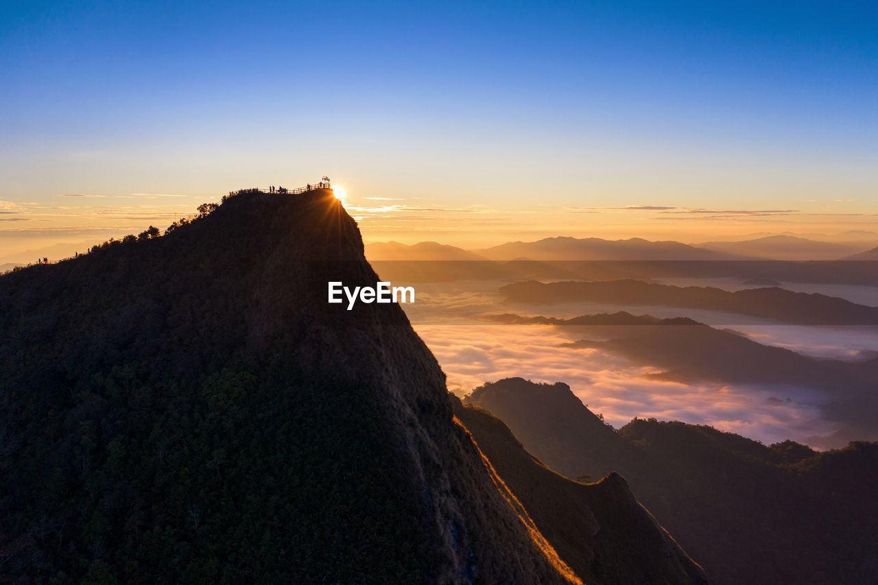 SCENIC VIEW OF MOUNTAINS AGAINST SKY DURING SUNSET