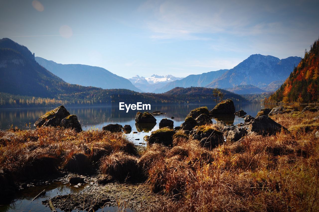 Panoramic view of mountains against sky