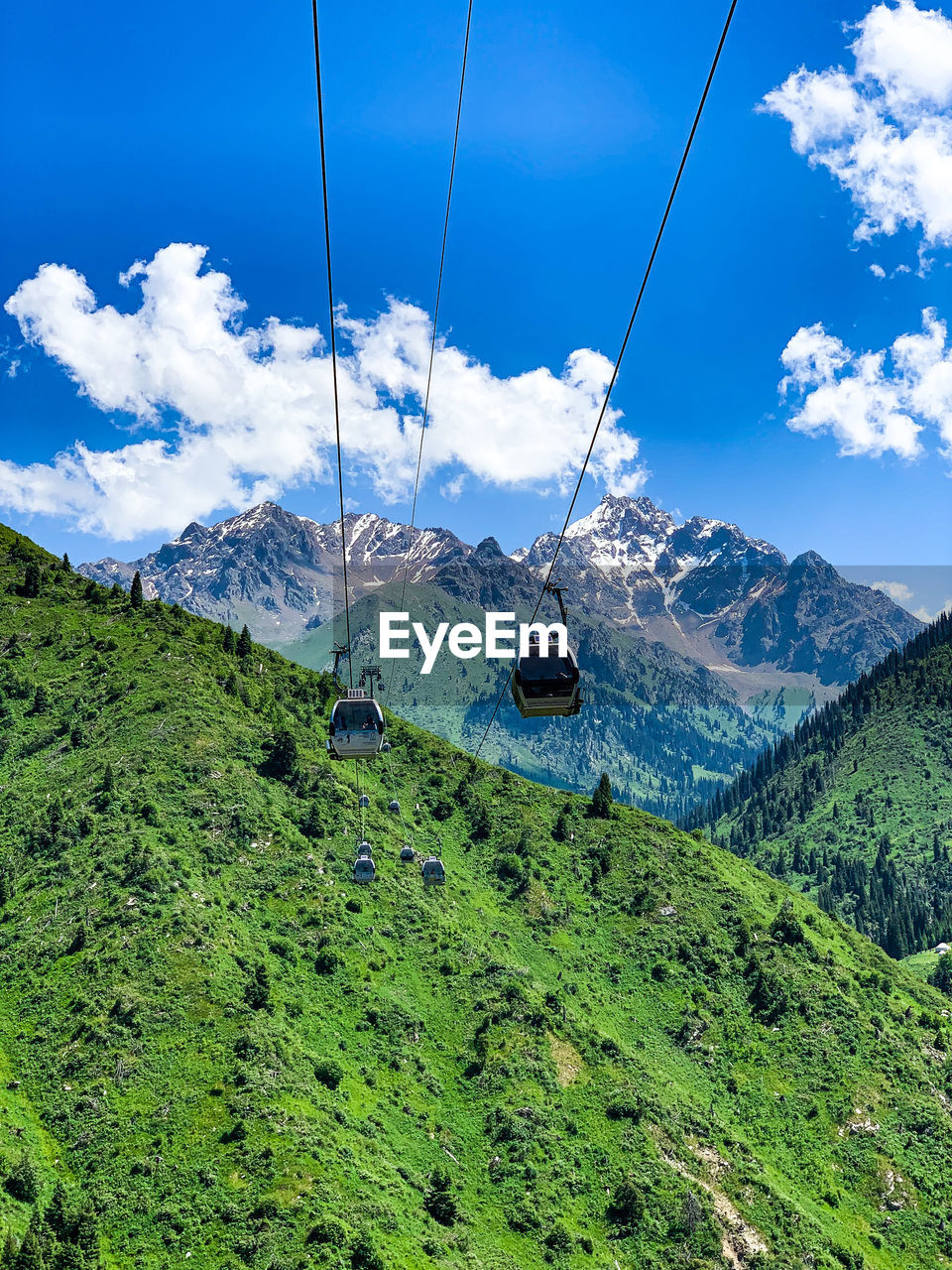 OVERHEAD CABLE CARS OVER MOUNTAINS