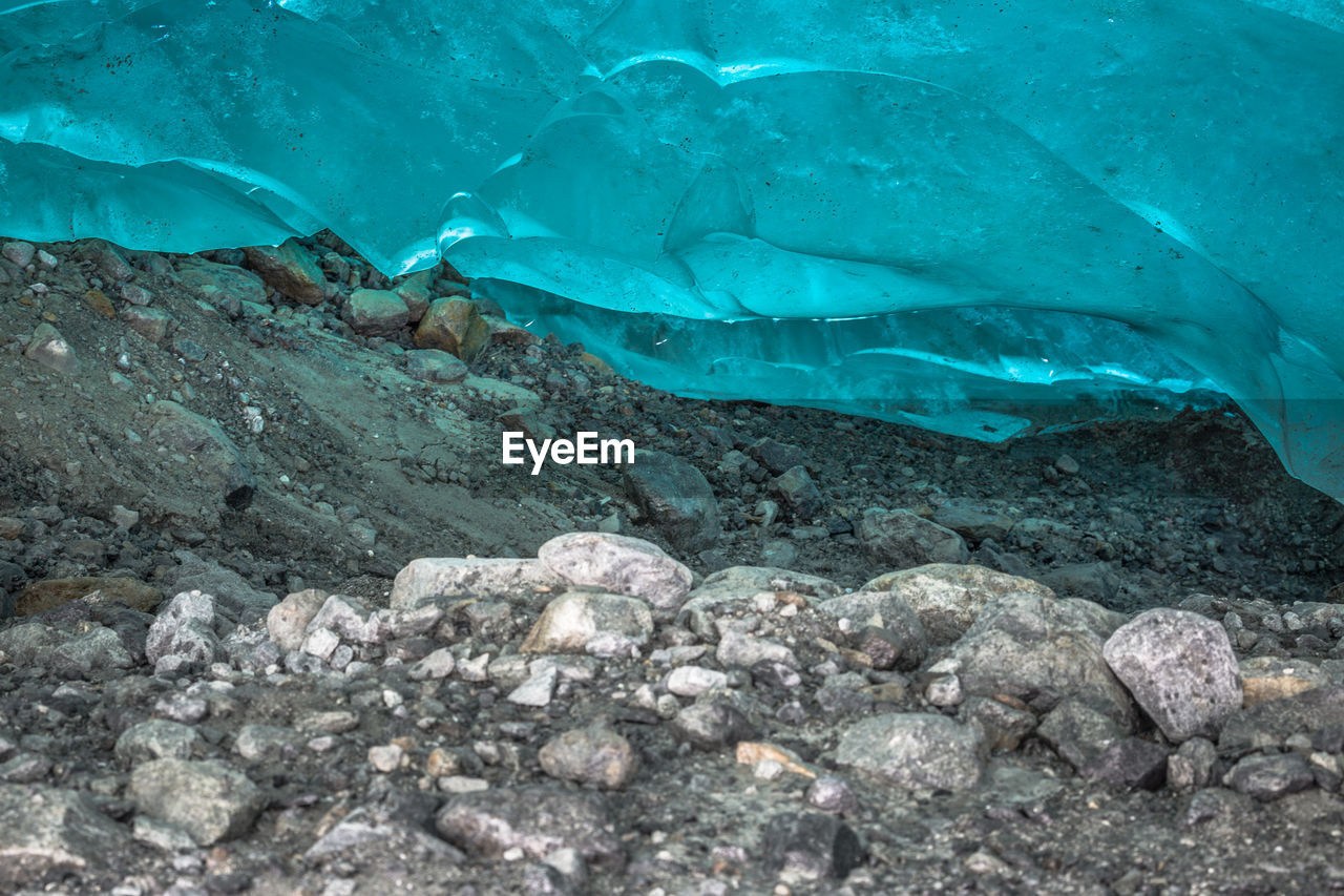 High angle view of glacier