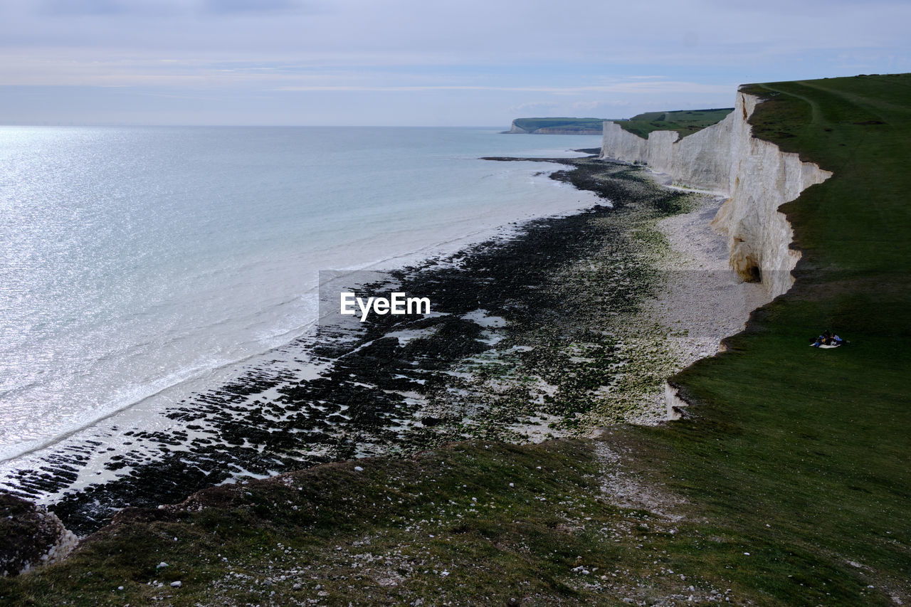 White chalk cliffs, seven sisters national park. eastbourne, east sussex, england