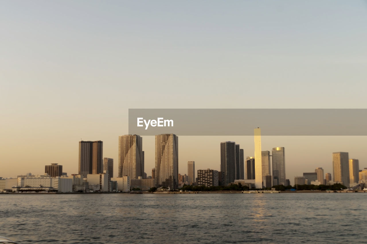 City skyline at waterfront