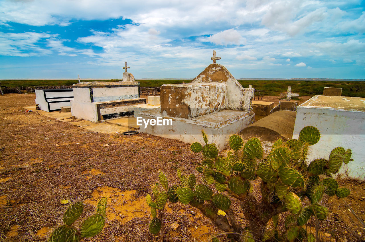 View of cemetery against sky