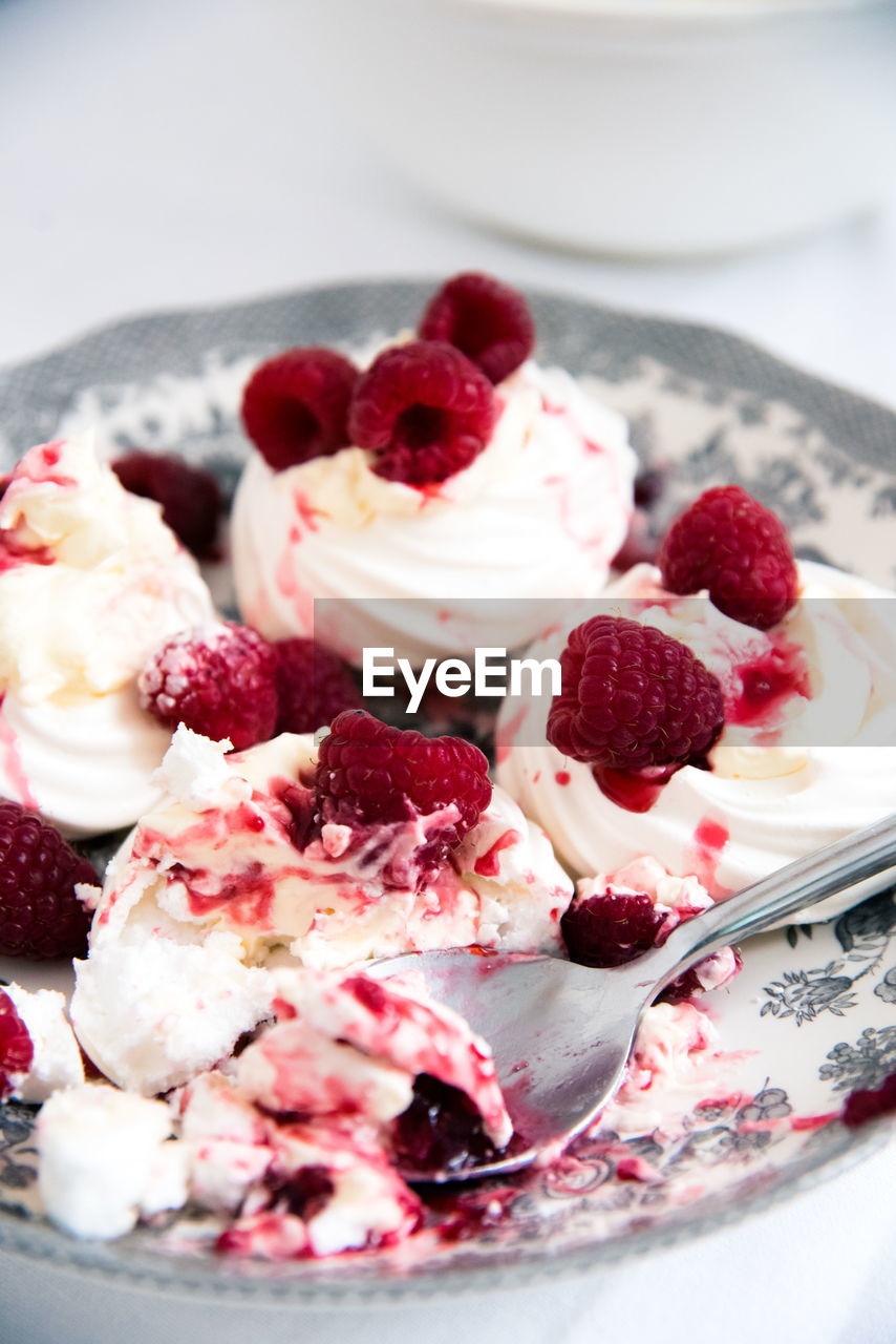 Close-up of ice cream in plate