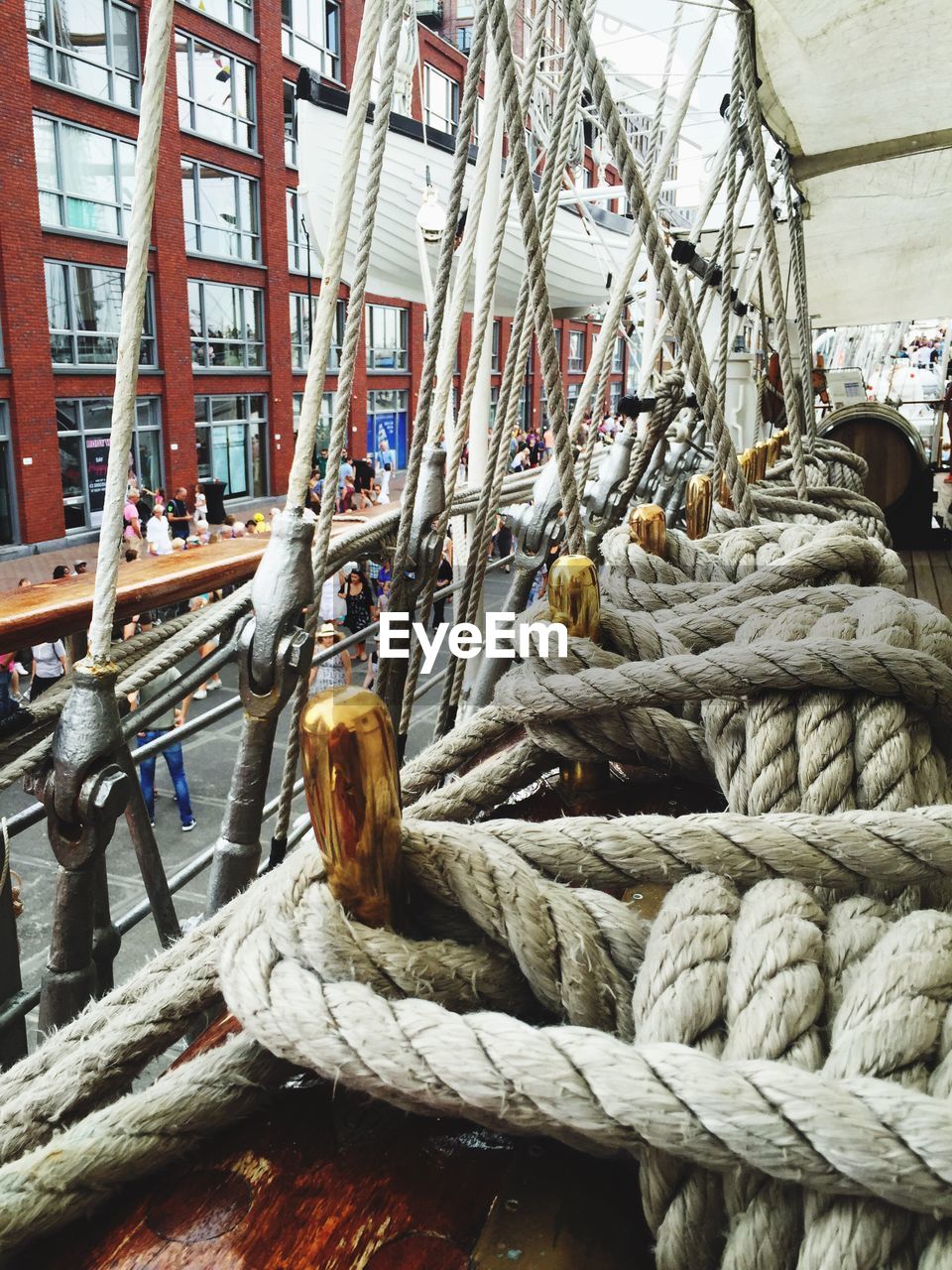 Close-up of sailing ship ropes