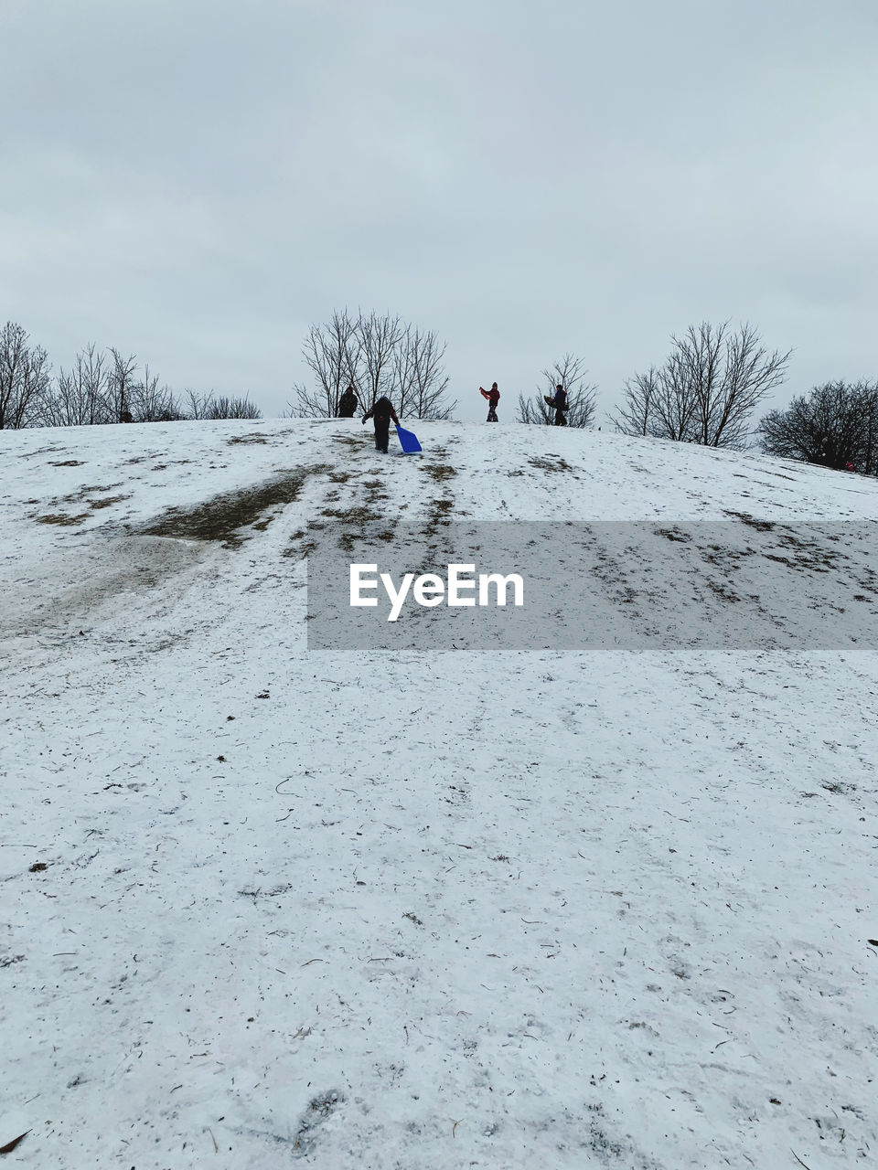 SNOW COVERED FIELD AGAINST SKY