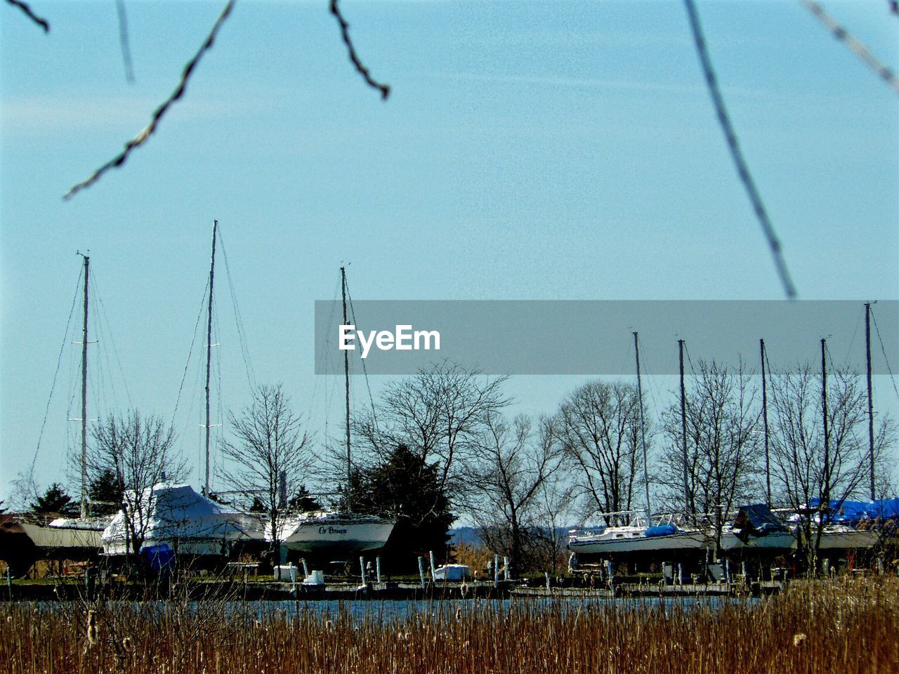 Scenic view of landscape against blue sky