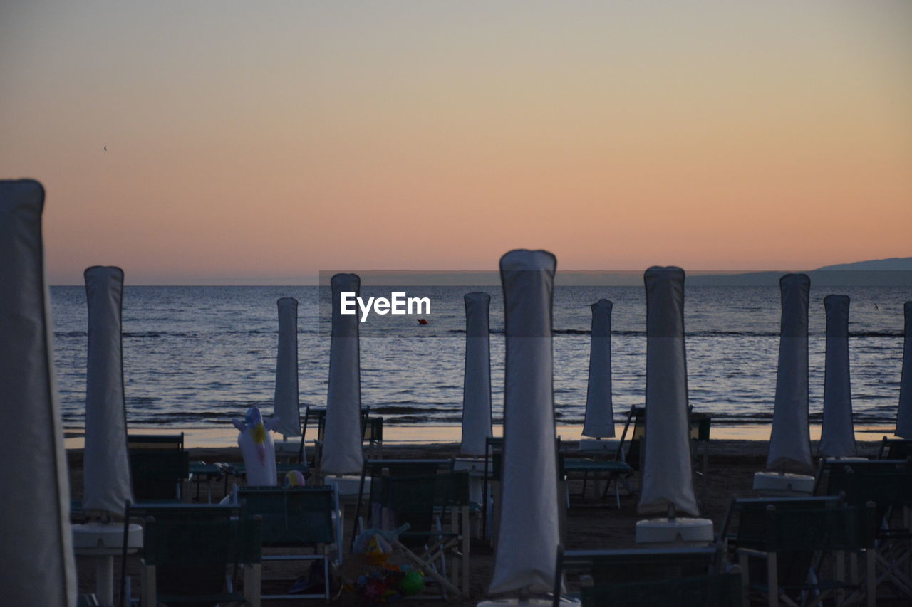 PANORAMIC VIEW OF SEA AGAINST CLEAR SKY