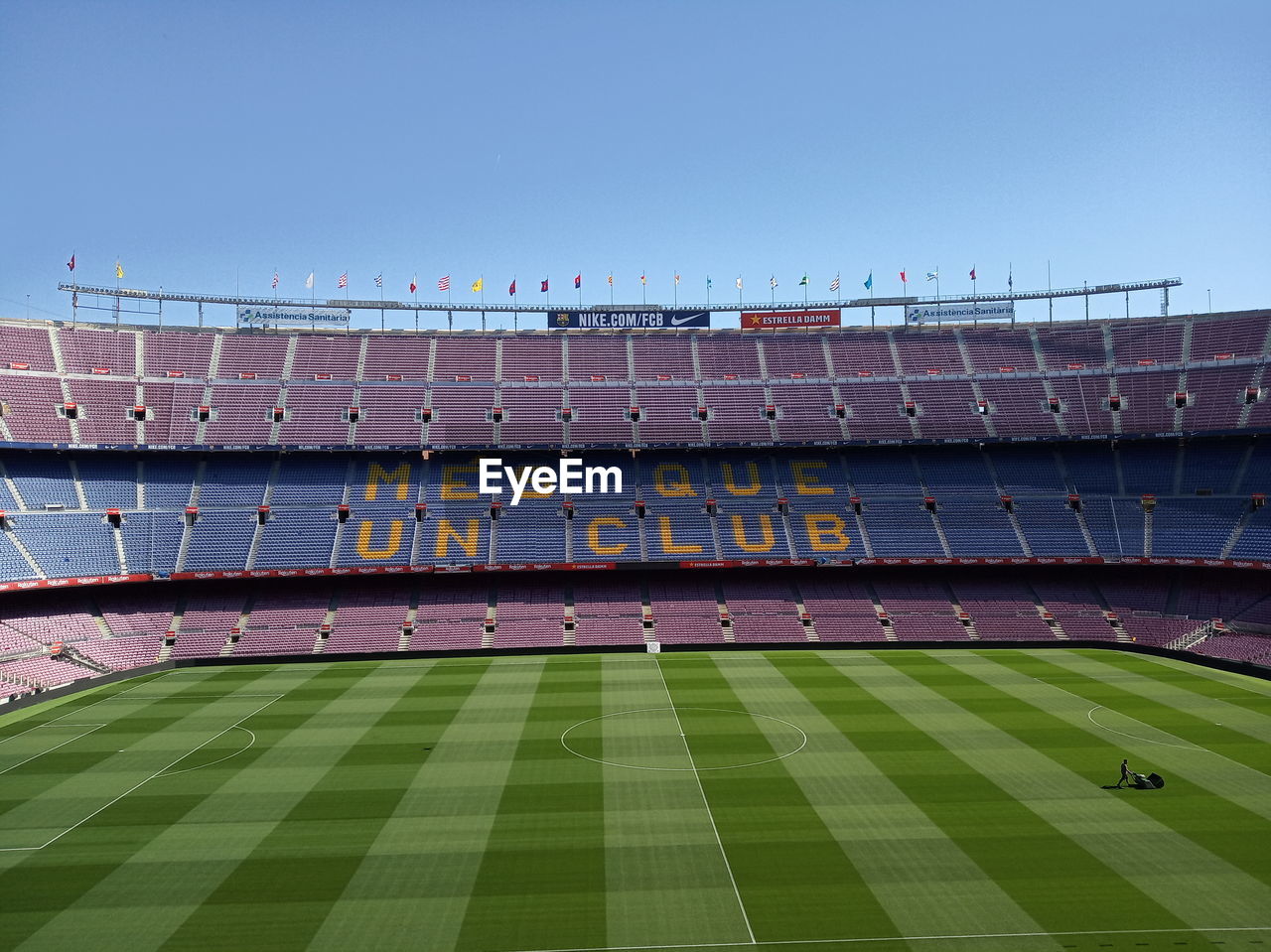 SOCCER FIELD AGAINST CLEAR SKY