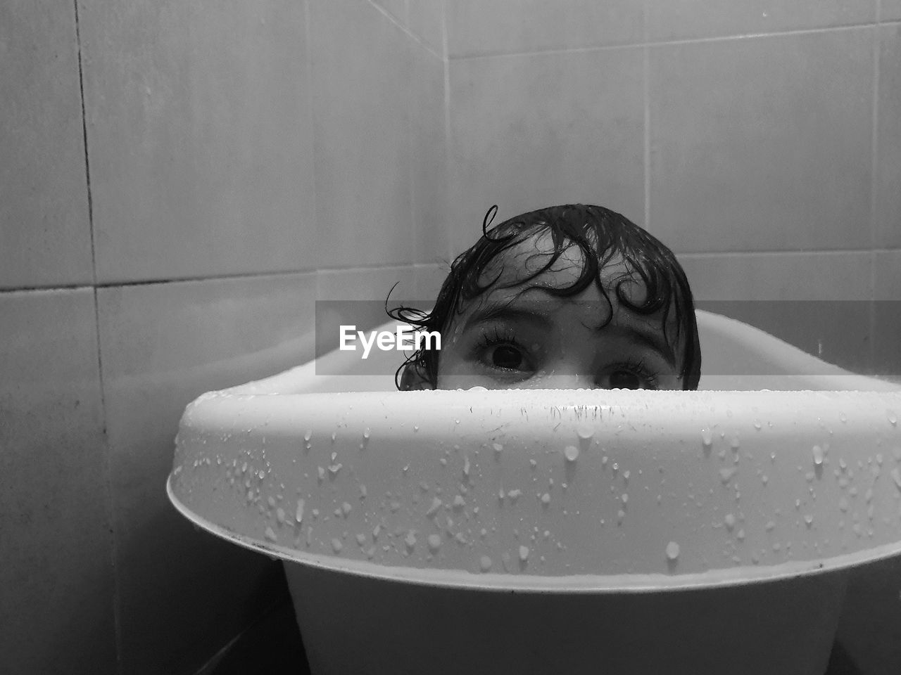 Portrait of man in bathtub