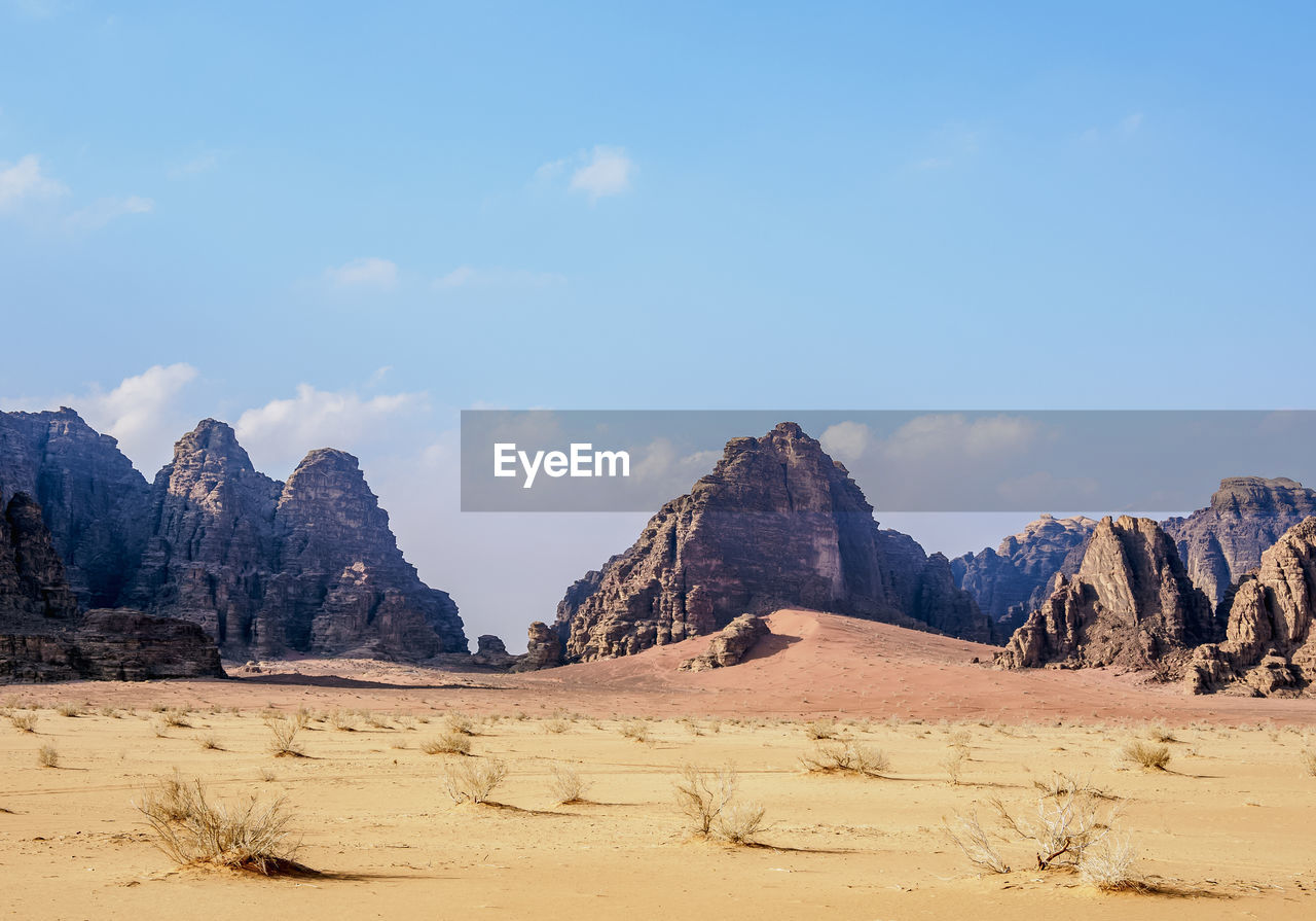 Panoramic view of landscape and mountains against sky