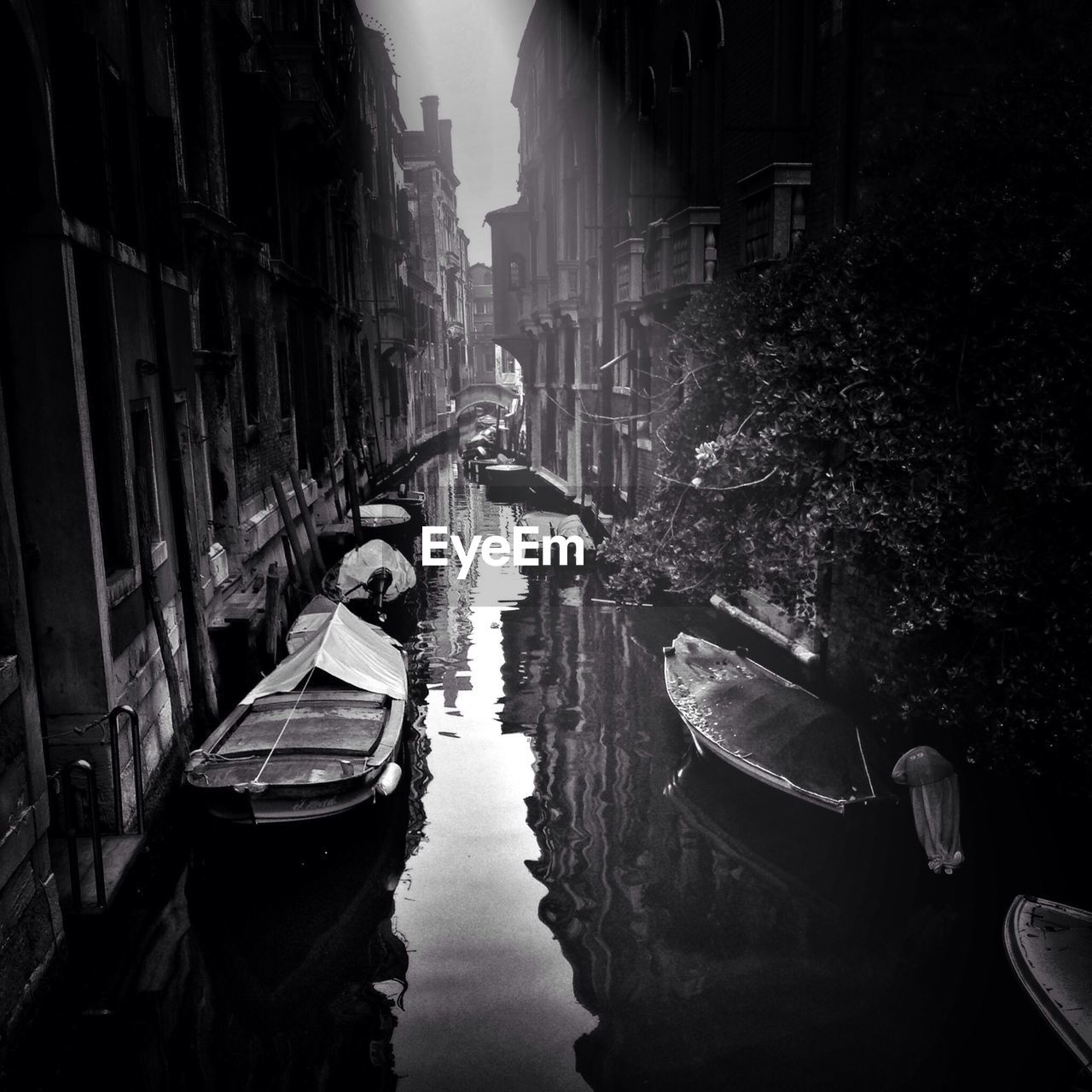 BOATS MOORED IN CANAL