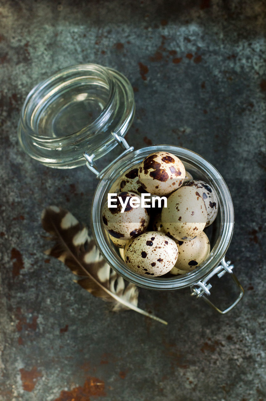 High angle view of food on table