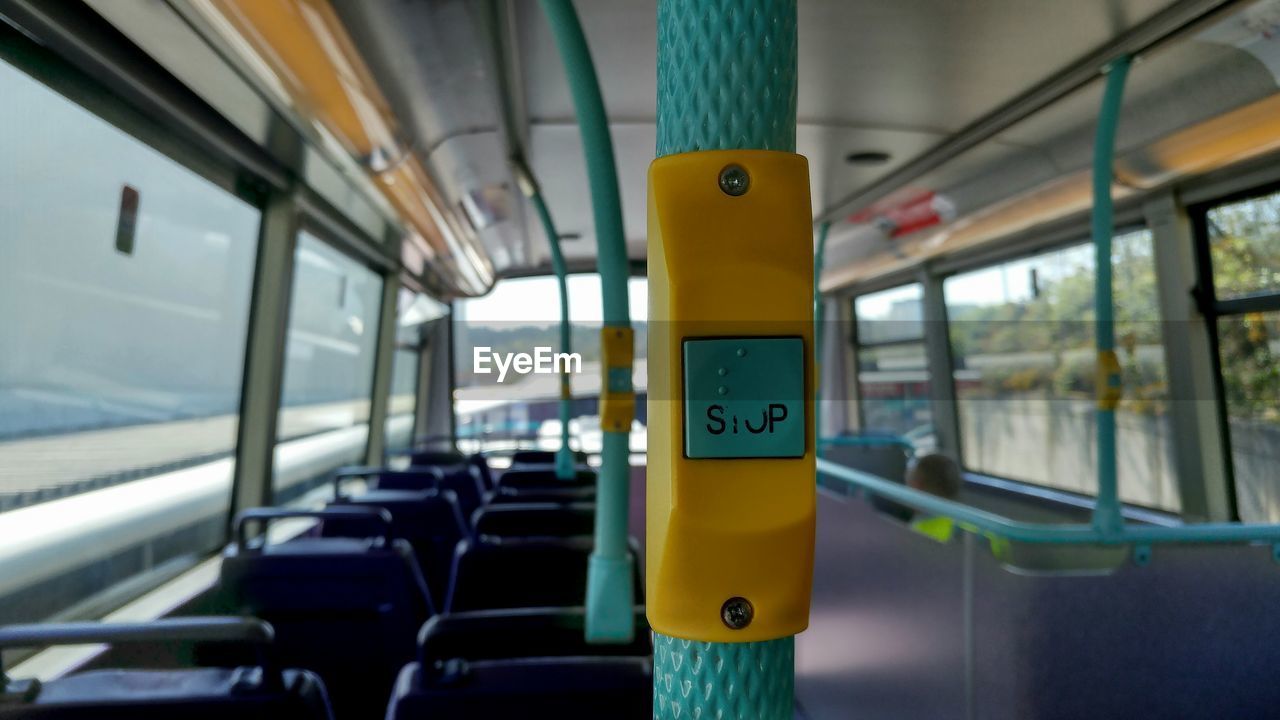 Stop button in bus