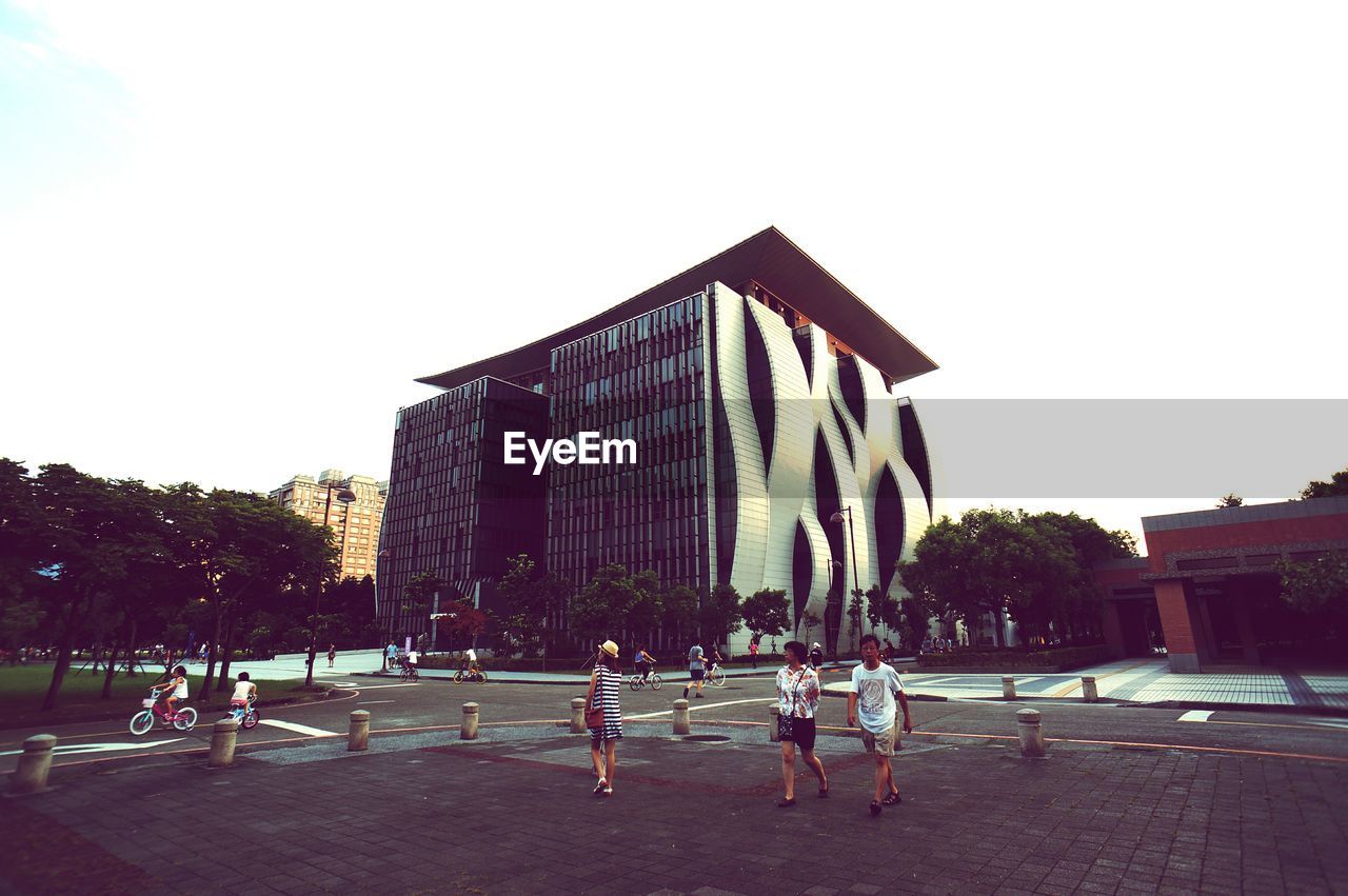 VIEW OF MODERN BUILDINGS AGAINST CLEAR SKY