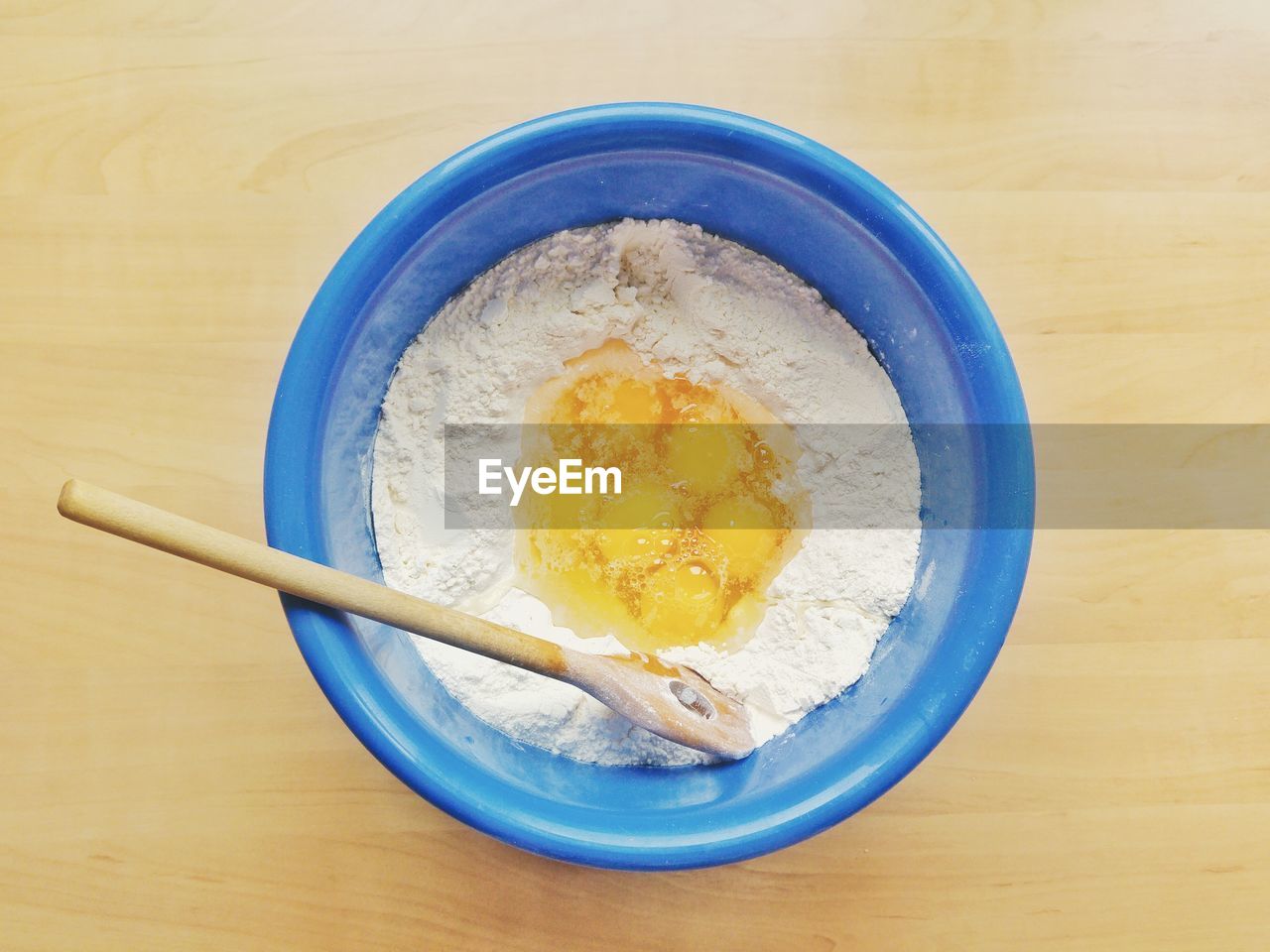 Directly above view of food in bowl on table