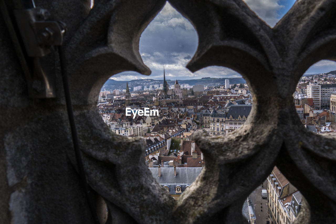 Aerial view of buildings in city