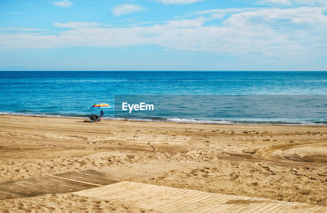 Scenic view of beach against sky