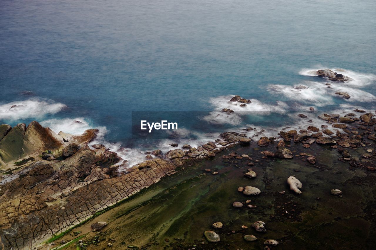 High angle view of beach