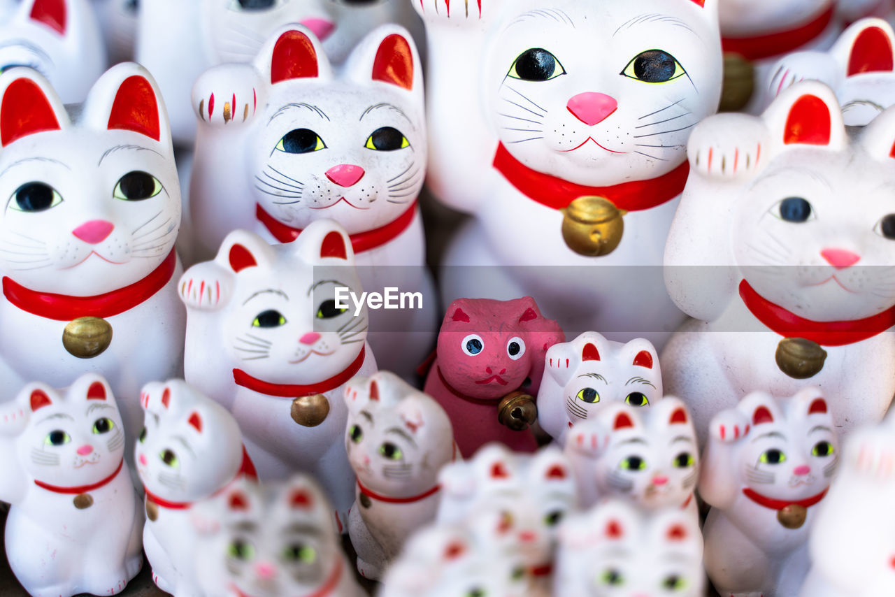 Close-up of toys for sale in market