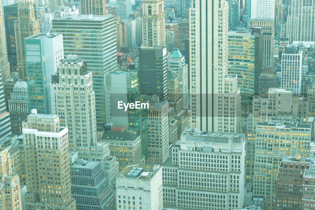 HIGH ANGLE VIEW OF MODERN CITY BUILDINGS