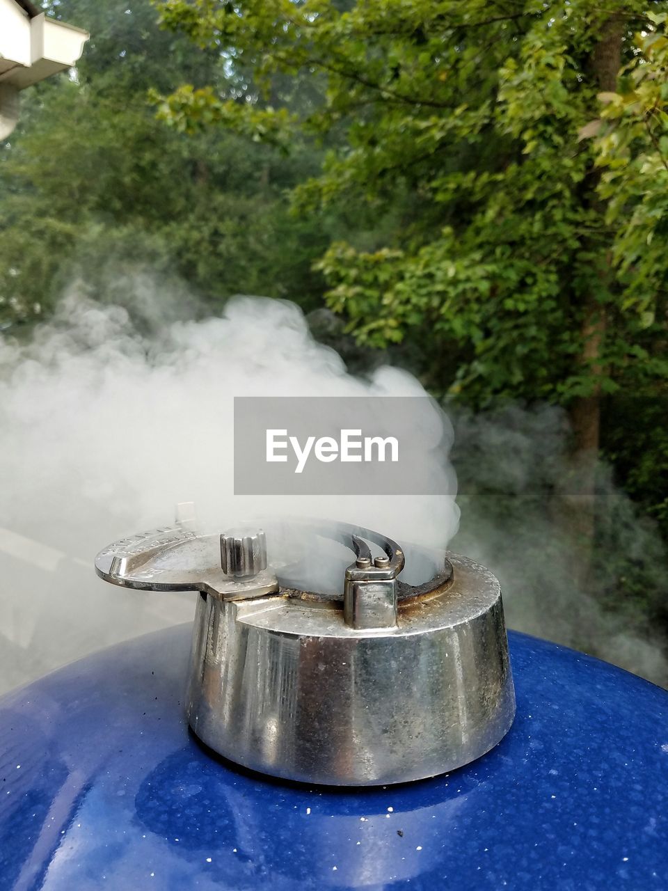 Close-up of grill smoking