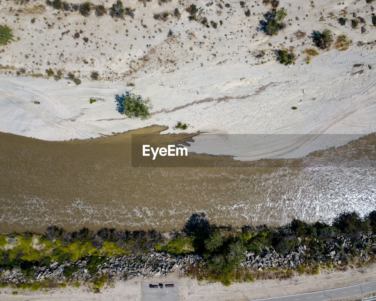 HIGH ANGLE VIEW OF DESERT LAND