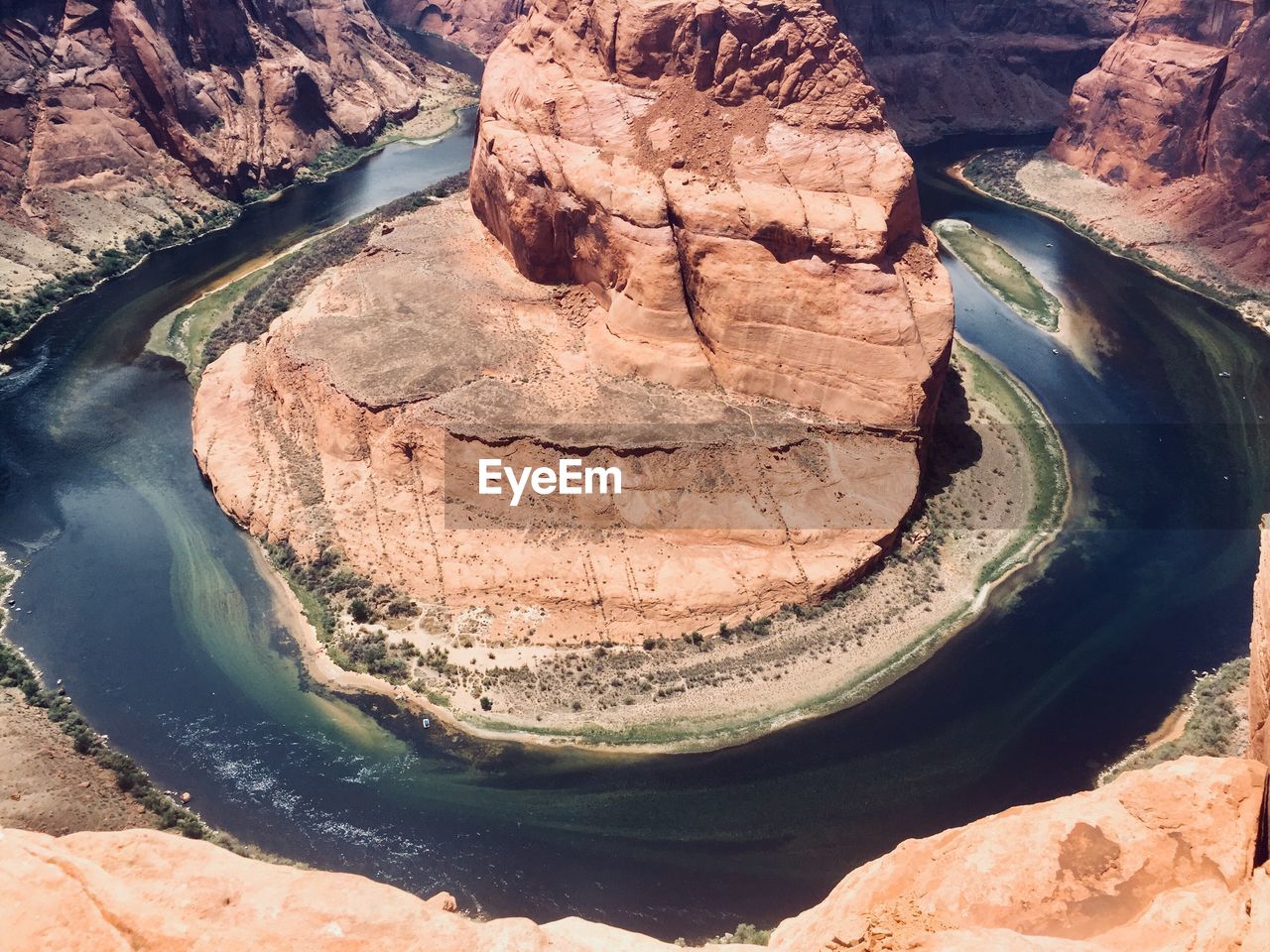 Areal view of horse shoe bend in antelope canyon 