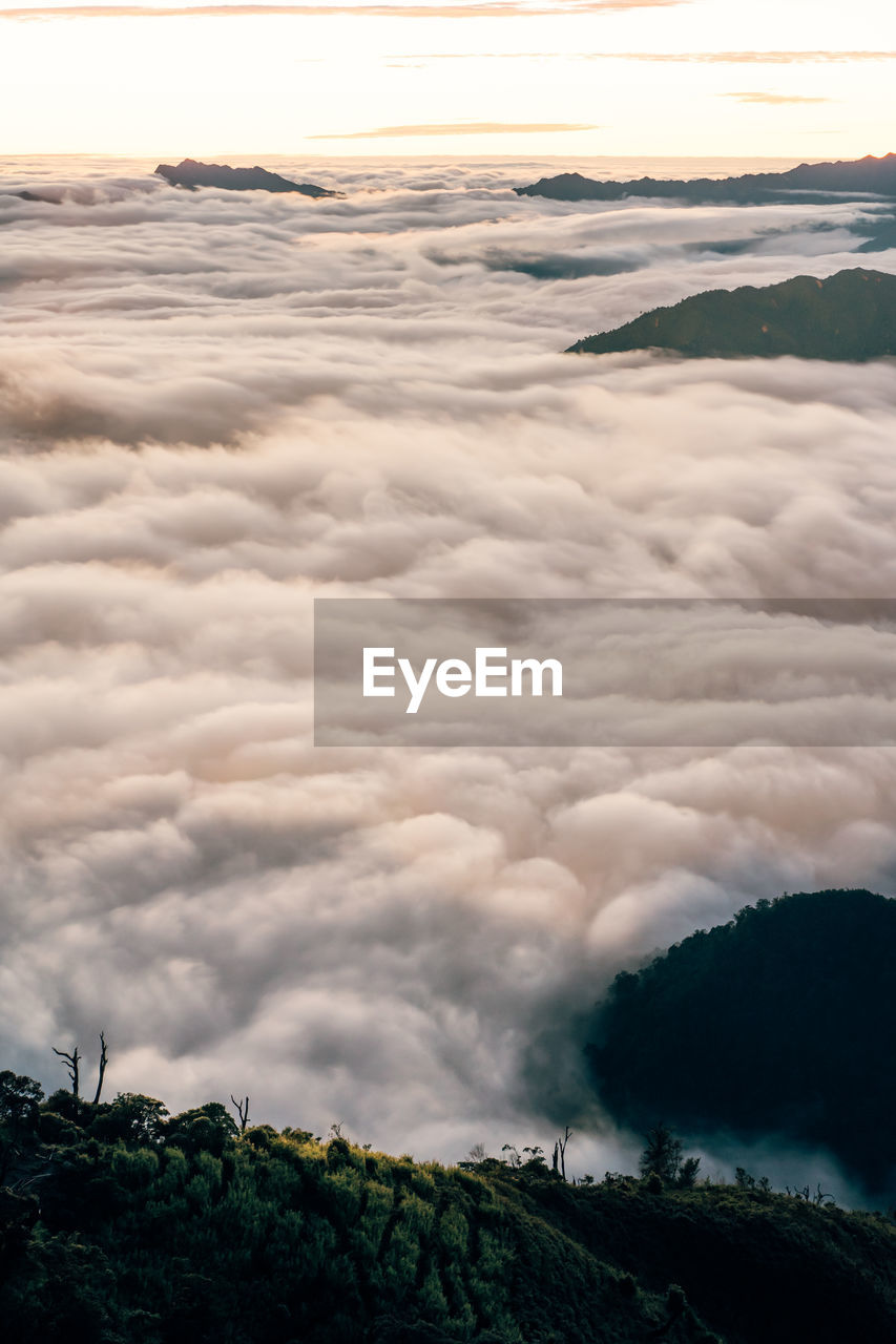 Scenic view of land against sky