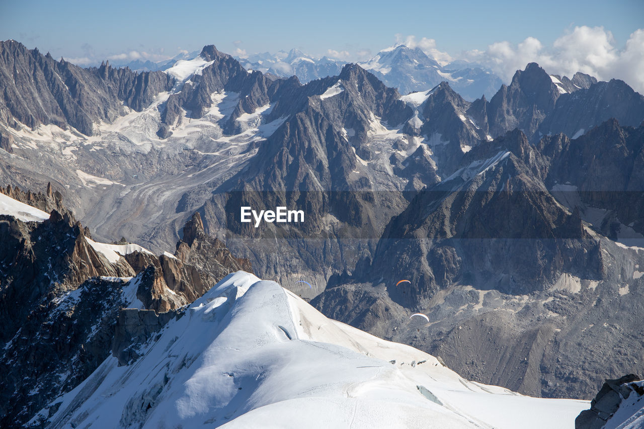 SCENIC VIEW OF SNOWCAPPED MOUNTAINS AGAINST SKY DURING WINTER