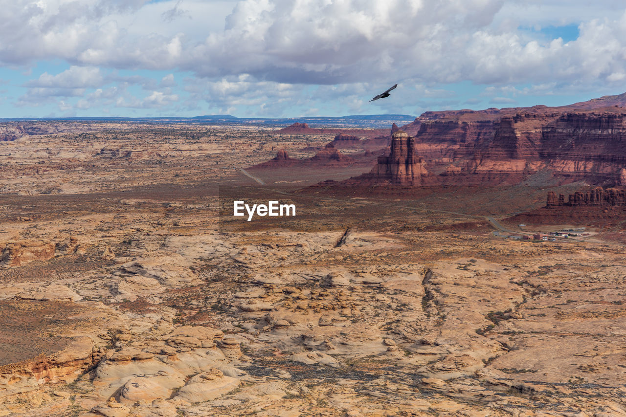 Scenic view of land against sky