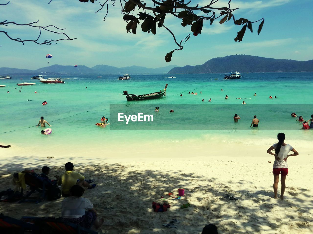 People enjoying at beach