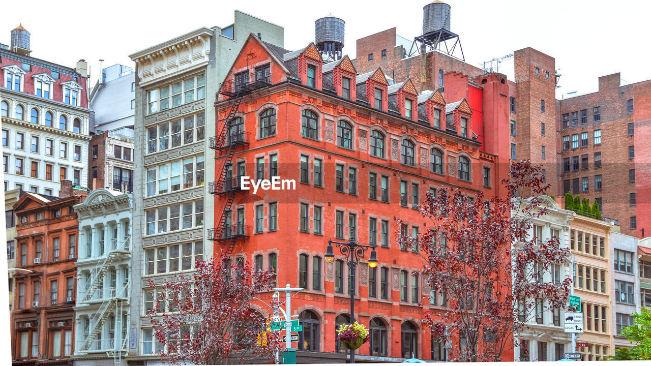 Low angle view of buildings in city. new york city, united states