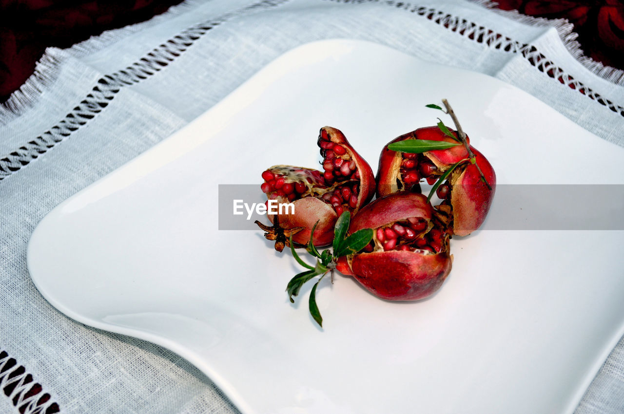 red, food, food and drink, healthy eating, freshness, plate, wellbeing, fruit, produce, no people, high angle view, indoors, vegetable, meal, still life, close-up, tomato, flower