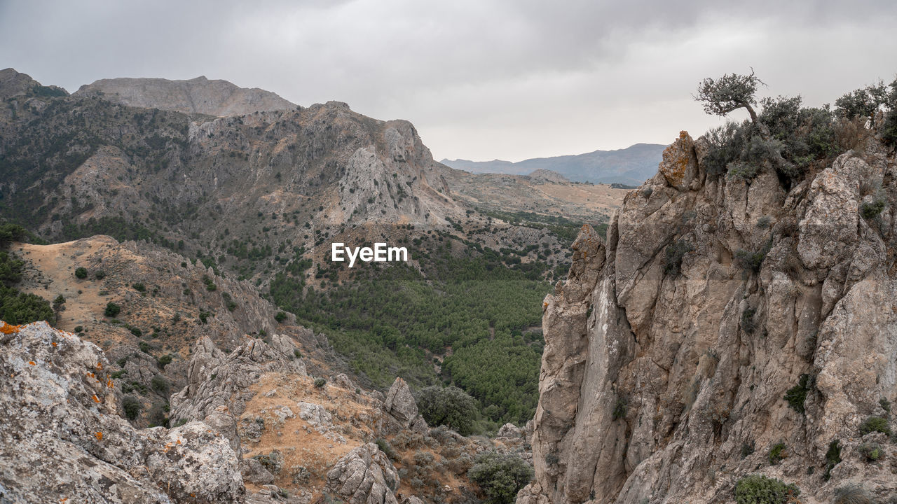 Scenic view of rocky mountains against sky