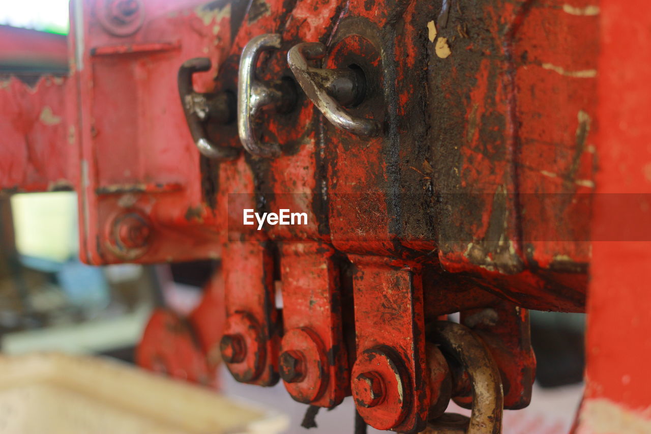 CLOSE-UP OF RUSTY MACHINE