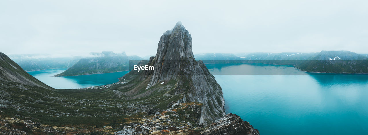 Panoramic view of lake against sky