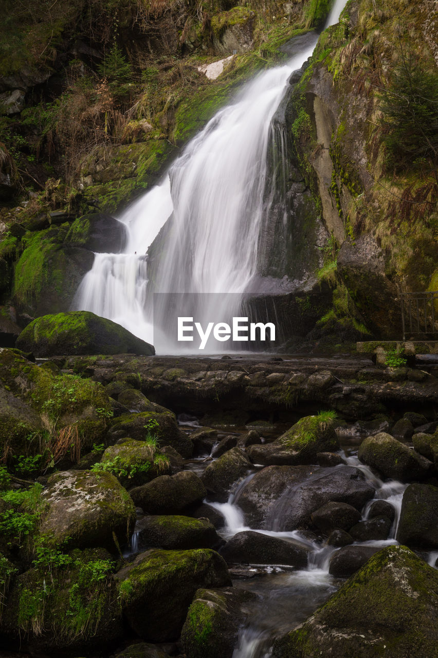 Scenic view of waterfall