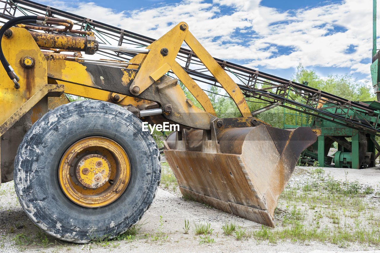 Close-up of bulldozer