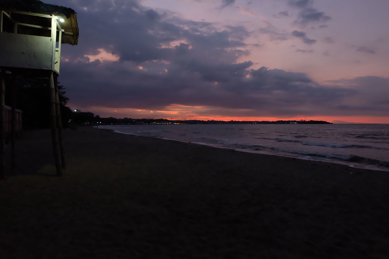 SCENIC VIEW OF SEA AT SUNSET