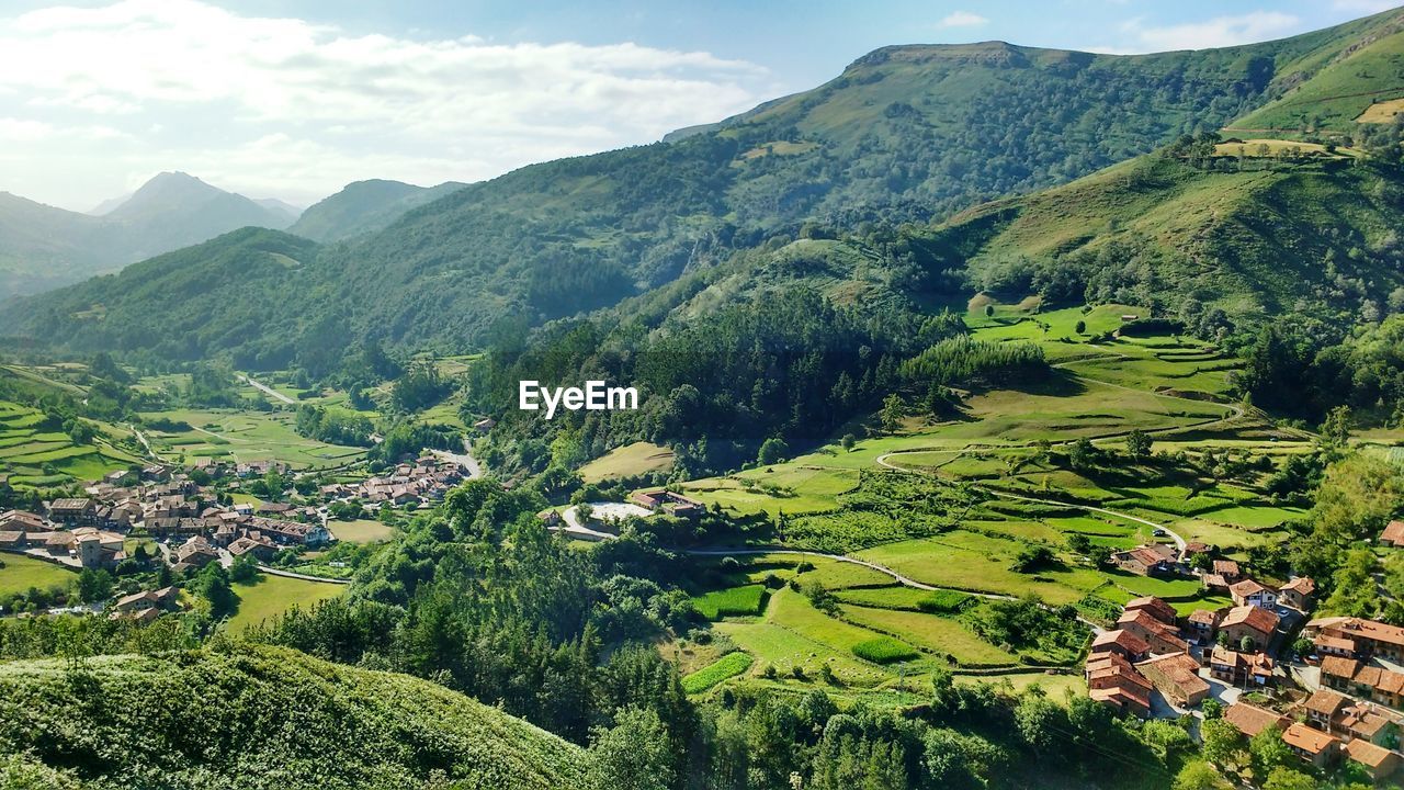 High angle view of mountains