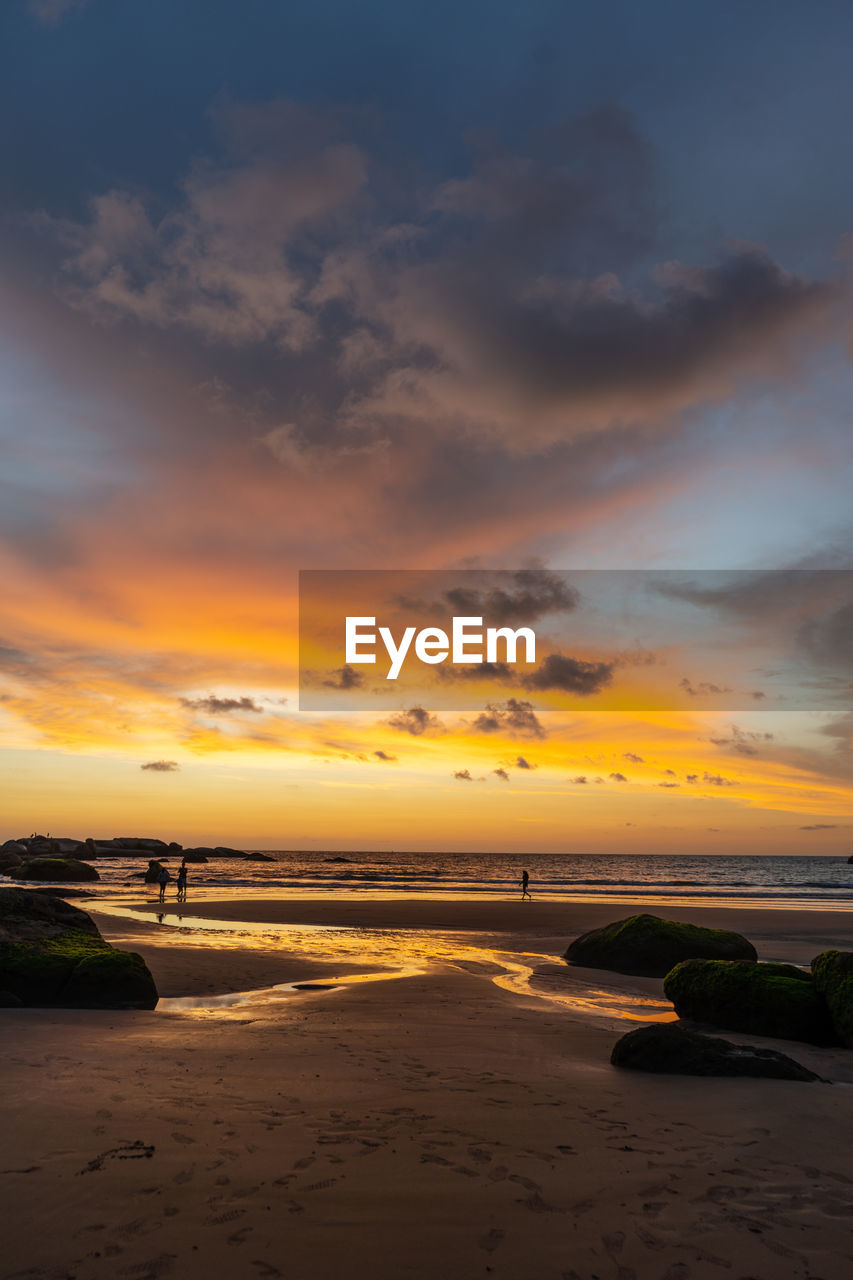 SCENIC VIEW OF BEACH DURING SUNSET