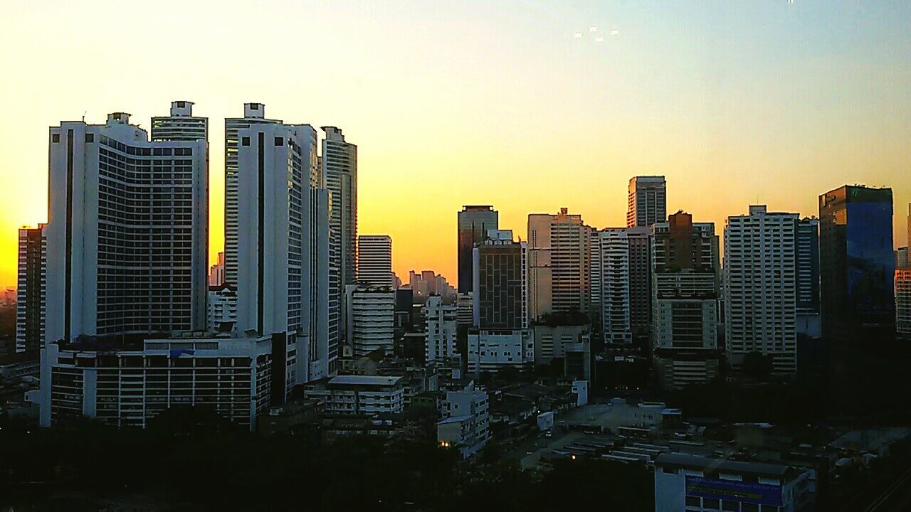 SUNSET OVER CITY