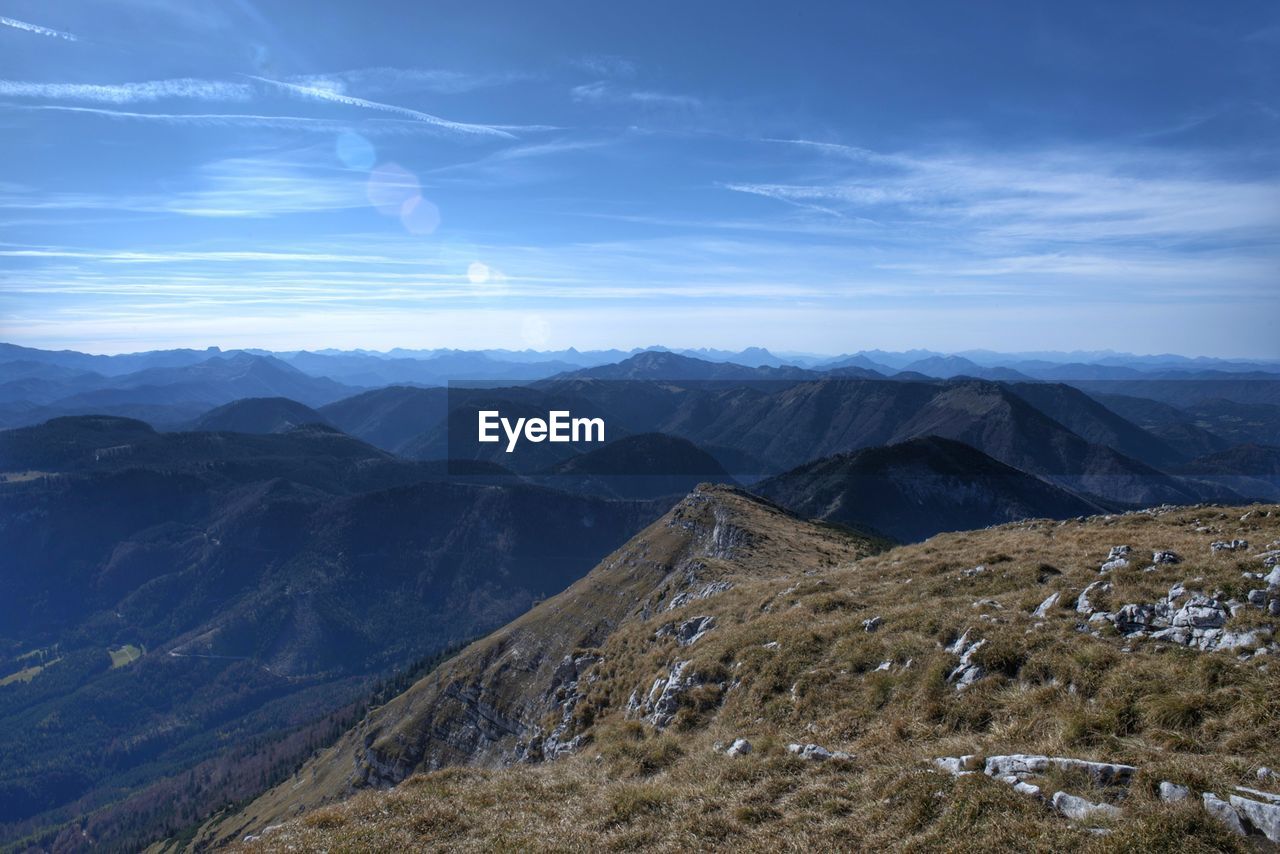 Scenic view of mountains against sky