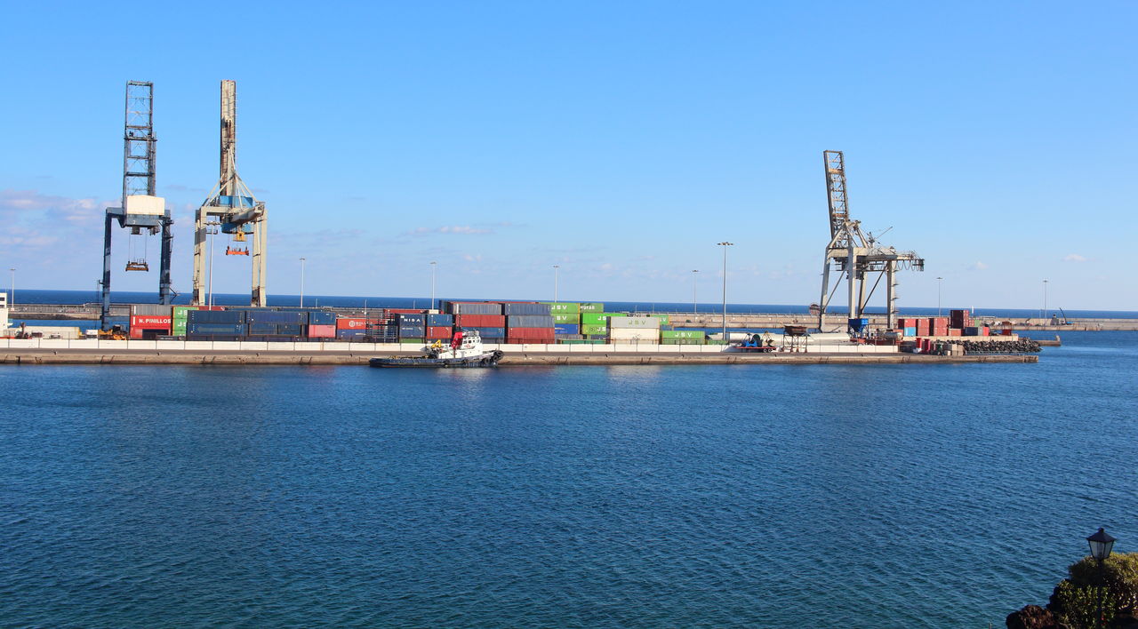 COMMERCIAL DOCK AGAINST SKY