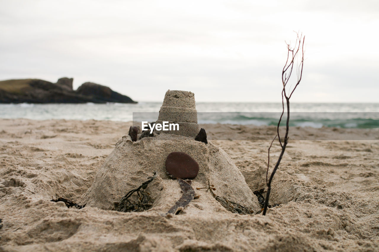 Sandcastle on beach